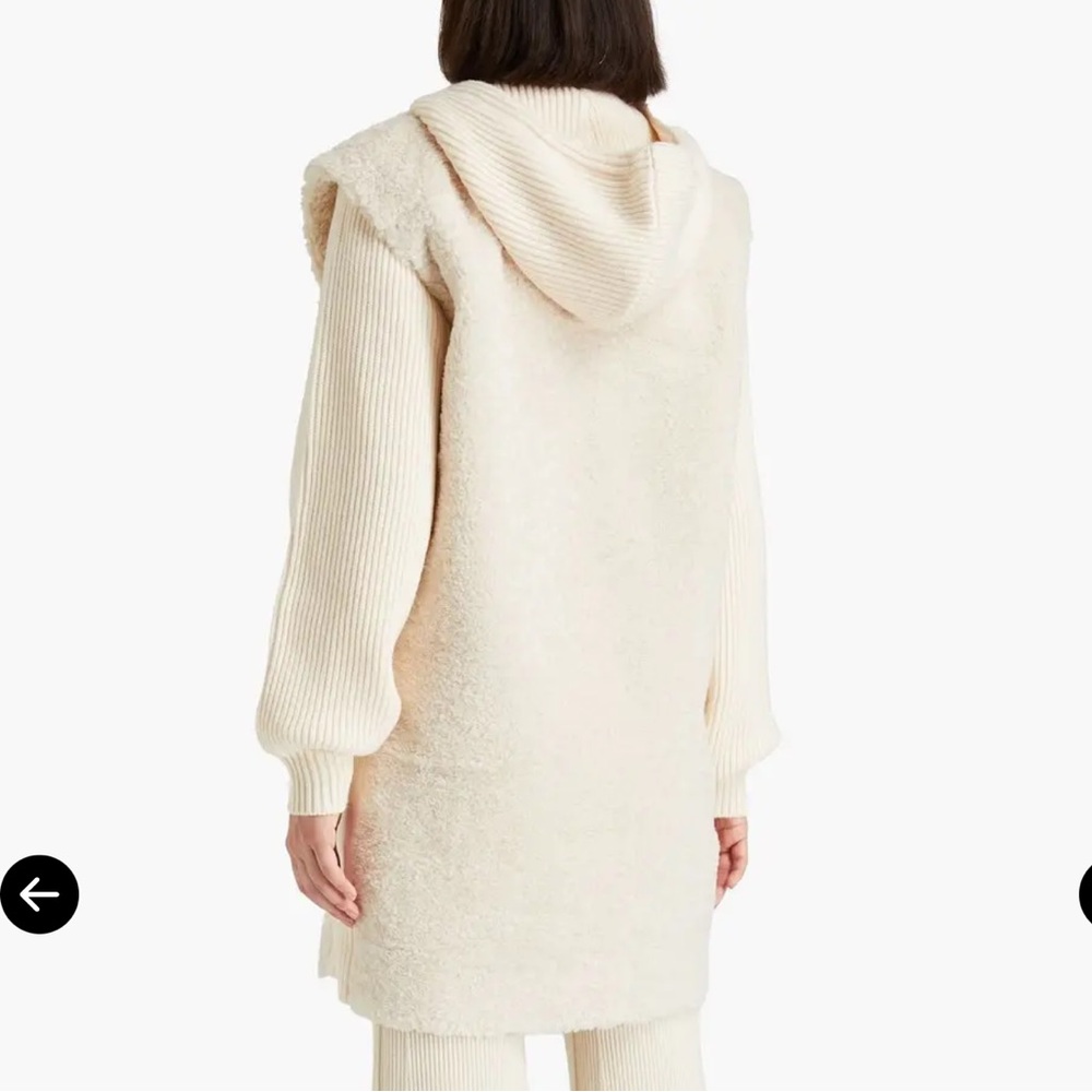 Maje Knit Panelled Teddy Vest Sweater Jacket - Picture 2 of 9